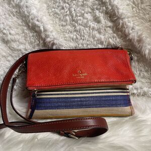 kate spade new york Cobble Hill Marsala Convertible leather& jute crossbody bag.